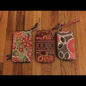 3 Vera Bradley Wallets (Assorted Colors)